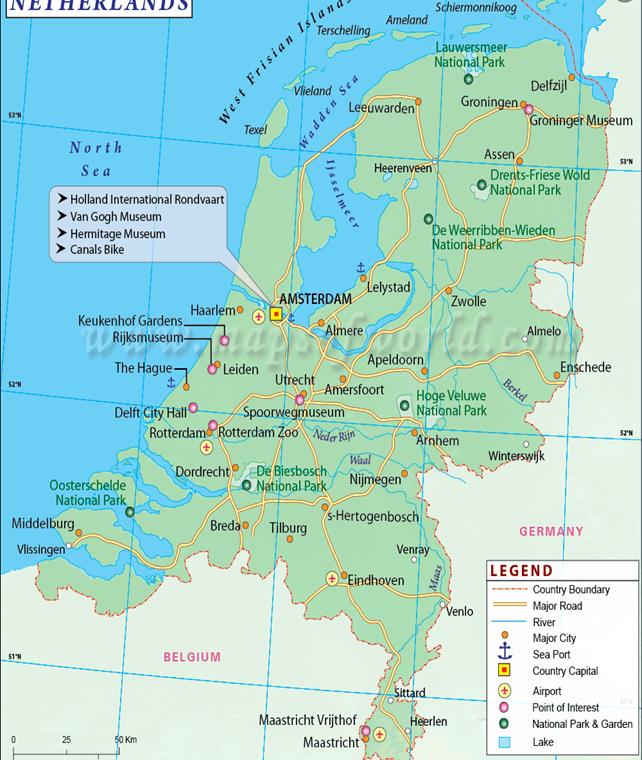 Image result for physical map of netherlands